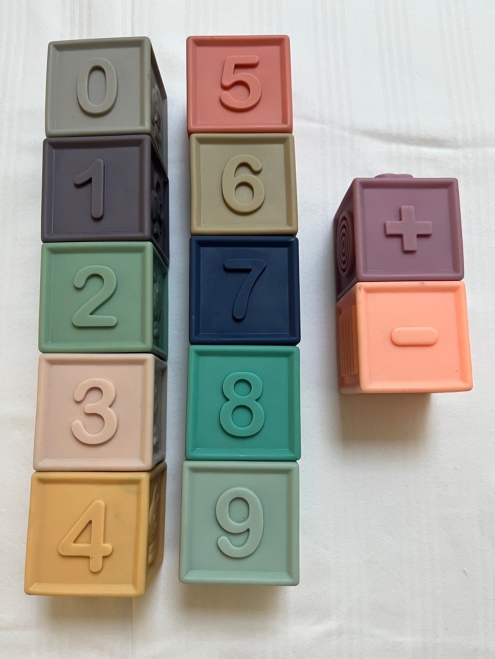 Number Stack Learning Blocks Set - Assorted Pastel Colors